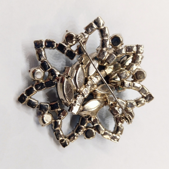 Vintage Blue Rhinestone Brooch - Picture 6 of 6